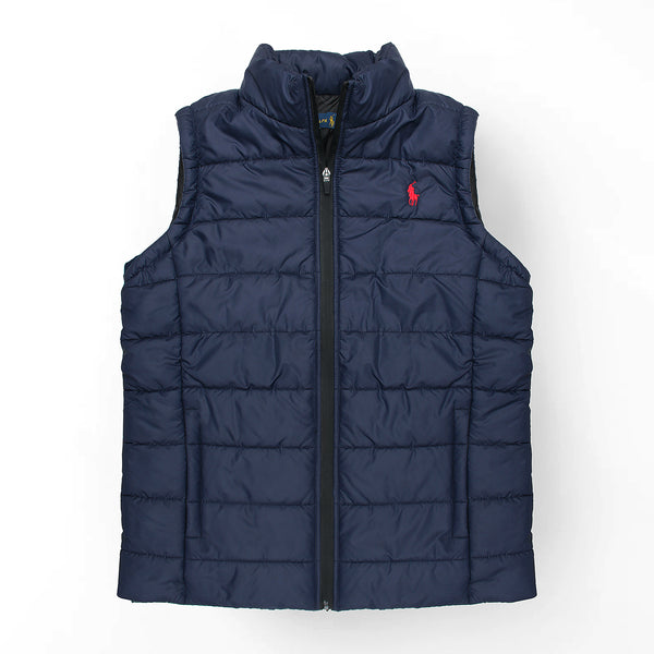 RL Navy Sleeveless Puffer Jacket